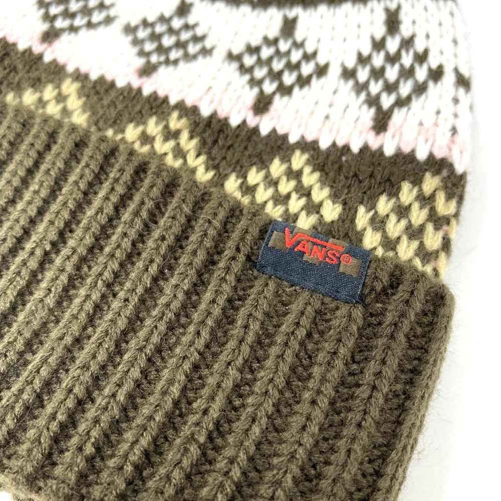Vans MN VANS Jucti Brown Ornament Beanie Skateboarding Hat Women Men VN0A5KIR3N1